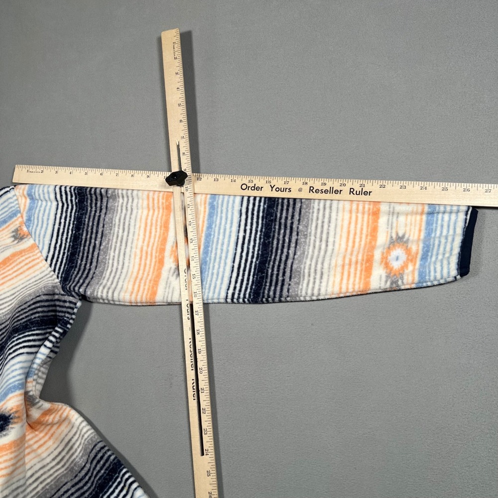 Cinch Aztec Polar Fleece Pullover Womens Size S Orange Blue Snap Southwestern - Picture 7 of 8